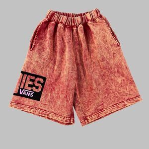 Vans Vault x Aries Shorts Womans Small Maroon Acid Wash Elastic Waist Stretch